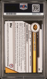Tarjeta de baloncesto RC Caitlin Clark #34 Rookie de Topps Bowman U Chrome, calificada en 2023, PSA 10 Gem Mint