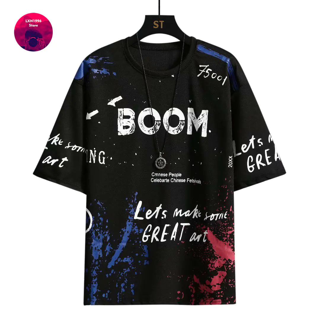 Korean Fashion Summer Men's Graphic Half Sleeve T-Shirts - Lootquake