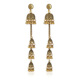 Jhumkas Indian Earrings for Women Jhumkas Jhumki Tassel Earrings Ethnic Dangle Earrings Beaded Bell Earrings Indian Jewelry for Women - Lootquake