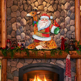 Decoración navideña para puerta con Papá Noel y jirafa de G. DeBrekht - Decoración navideña con Papá Noel y muñeco de nieve - 8111360H