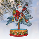 Carousel Wolf Christmas Wooden Ornaments by G. DeBrekht - Carousel Holiday Decor - 8114049