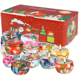 16pcs 1.6*2.4in (4cm*6cm) Christmas Scented Candle, Smoke-free, Non-drip, Elegant Romantic Candle, Suitable for Family, Wedding, Church, Seasonal Celebrations, Also Very Suitable for Christmas.