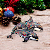 Adornos de madera de orcas misteriosas de Alaska de G.Debrekht - Decoración navideña de vida silvestre - 8710107-1