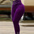 Ladies' Solid Color Fashionable High Waist Sexy Slim Fit With Eyelets Versatile Pants - Lootquake