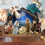Nativity with Angel Decorative Village Set by D. Gelsinger Nativity Holiday Decor - 852760