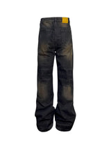 Niche Retro Washed Straight Deconstructed Jeans - Lootquake