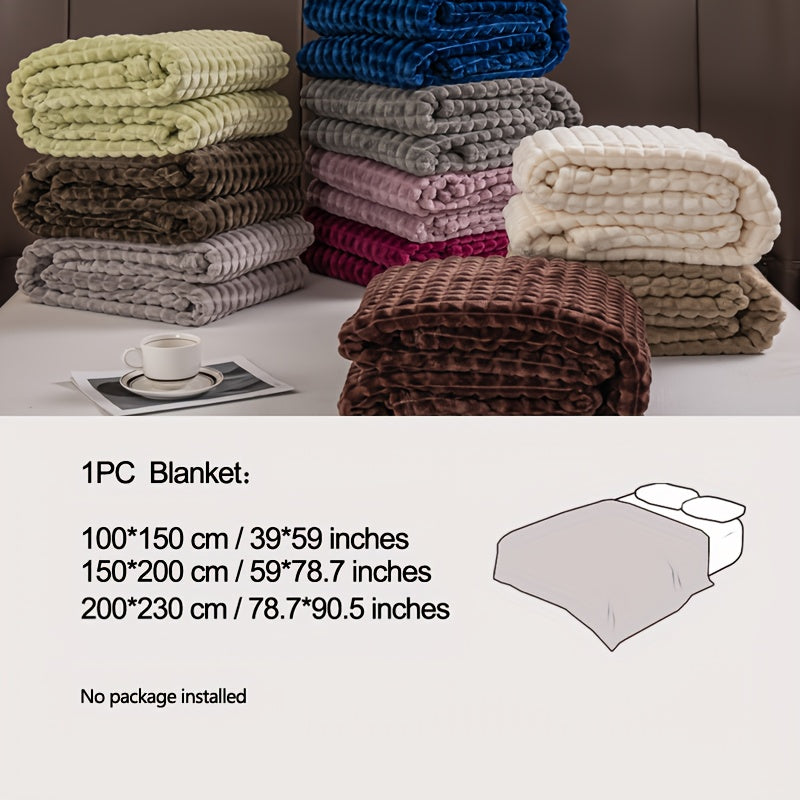 1pc Blanket Flannel/thick Blanket/grey/khaki/royal Blue/white/dark Gray/burgundy/beige/dark Brown/Silvery Gray/taro Purple/green/bedroom/guest Room/living Room/student Dormitory /car/sofa/travel Cute Multifunctional Blanket