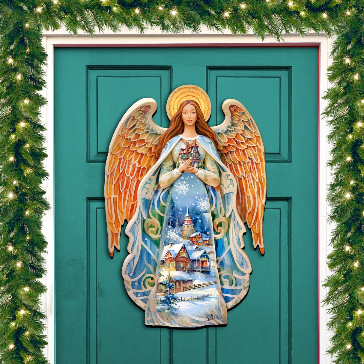 Blessing Home Angel Holiday Door Decor by G. Debrekht - Christmas Decor - 8611021H