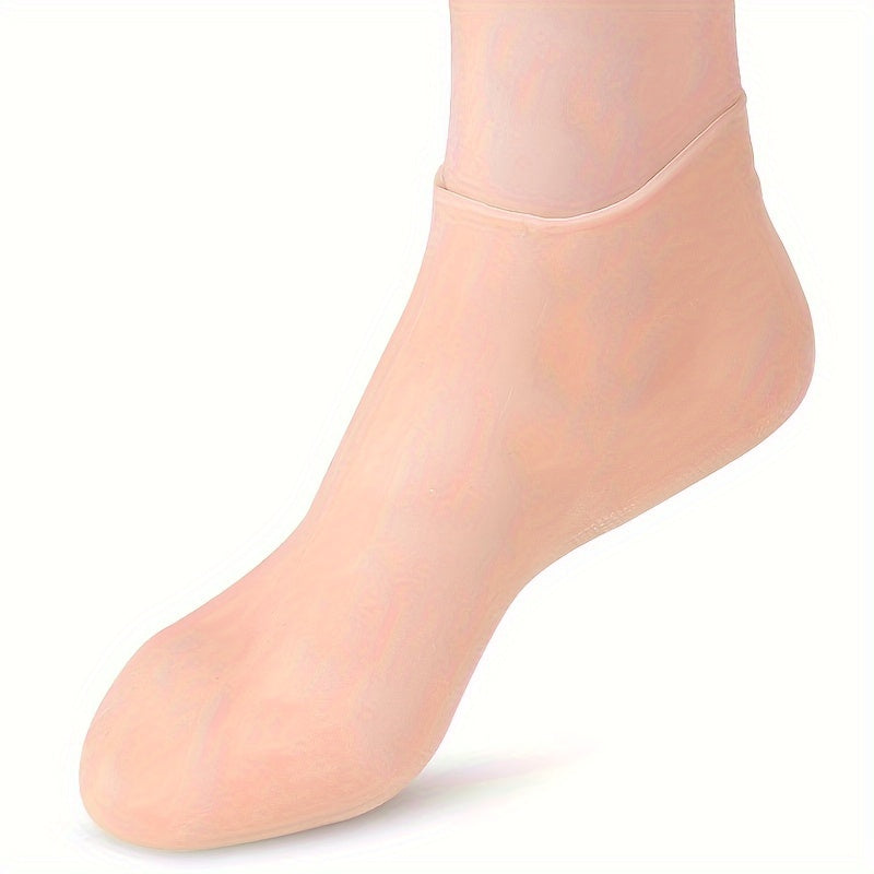 1 par de calcetines hidratantes de gel de silicona ultrasuave: hidratan y nutren los pies secos, los talones agrietados y la piel áspera con comodidad sin aceite y con aloe vera. Perfectos para pedicura y uso diario.