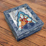 Nordic Santa Tree Glass Ornament by G. DeBrekht - Christmas Santa Snowman Decor - 762-026