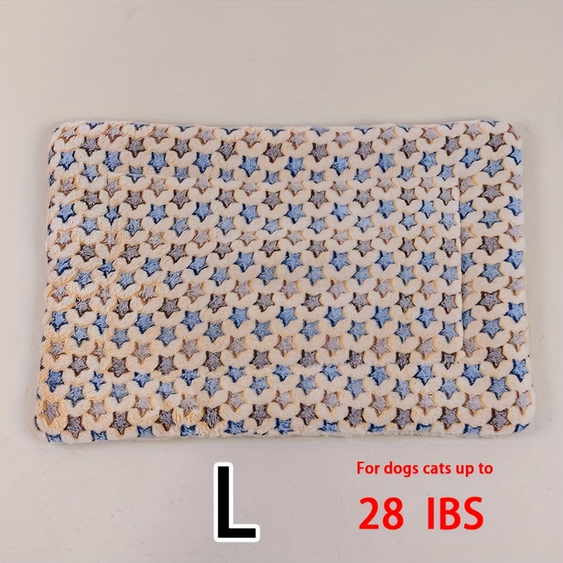 Manta rectangular para mascotas, resistente a la suciedad y para todas las estaciones - Cómoda cama con estampado de pata de perro y corazón (1 unidad)