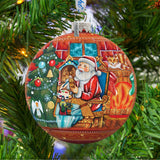 Nativity Workshop Ball Glass Ornament by G. DeBrekht - Christmas Santa Snowman Decor - 73614