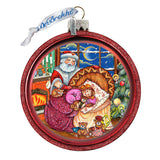 Adorno de cristal para la noche de Navidad de G. DeBrekht - Decoración navideña de Papá Noel y muñeco de nieve - 73615C