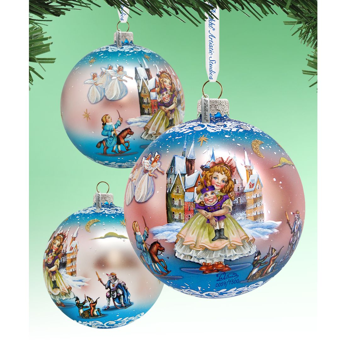 Nutcracker Fairytale Ball Glass Ornament Limited Edition by G. DeBrekht - Christmas Decor - 73854