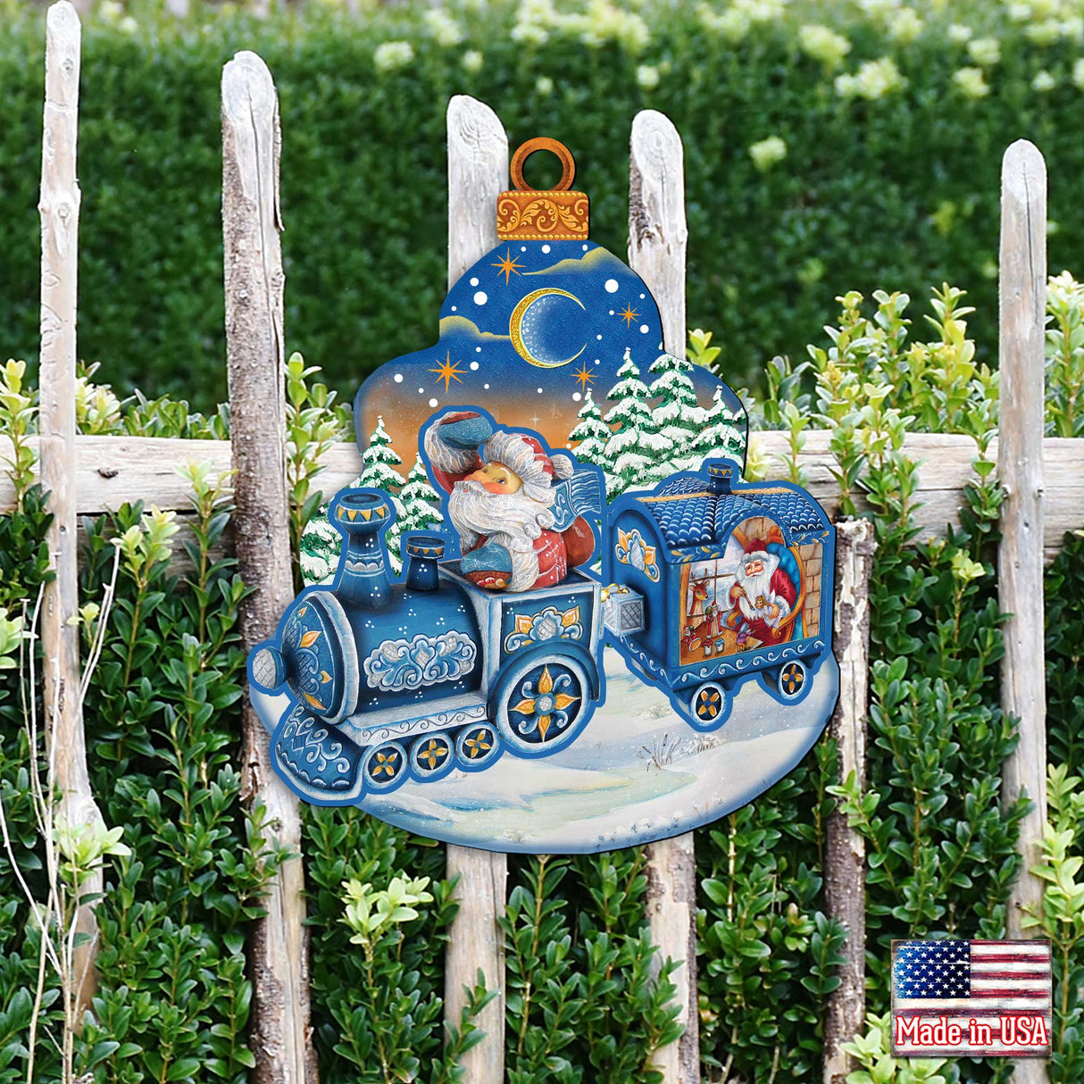 Christmas Train Christmas Door Decor by G. DeBrekht - Christmas Santa Snowman Decor - 8112180H