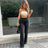 Solid Color Casual Pants Slim, High-waisted Bell Bottoms - Lootquake