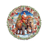 Decoración navideña para puerta con Papá Noel y elefante de G. Debrekht - Decoración navideña - 8611043H