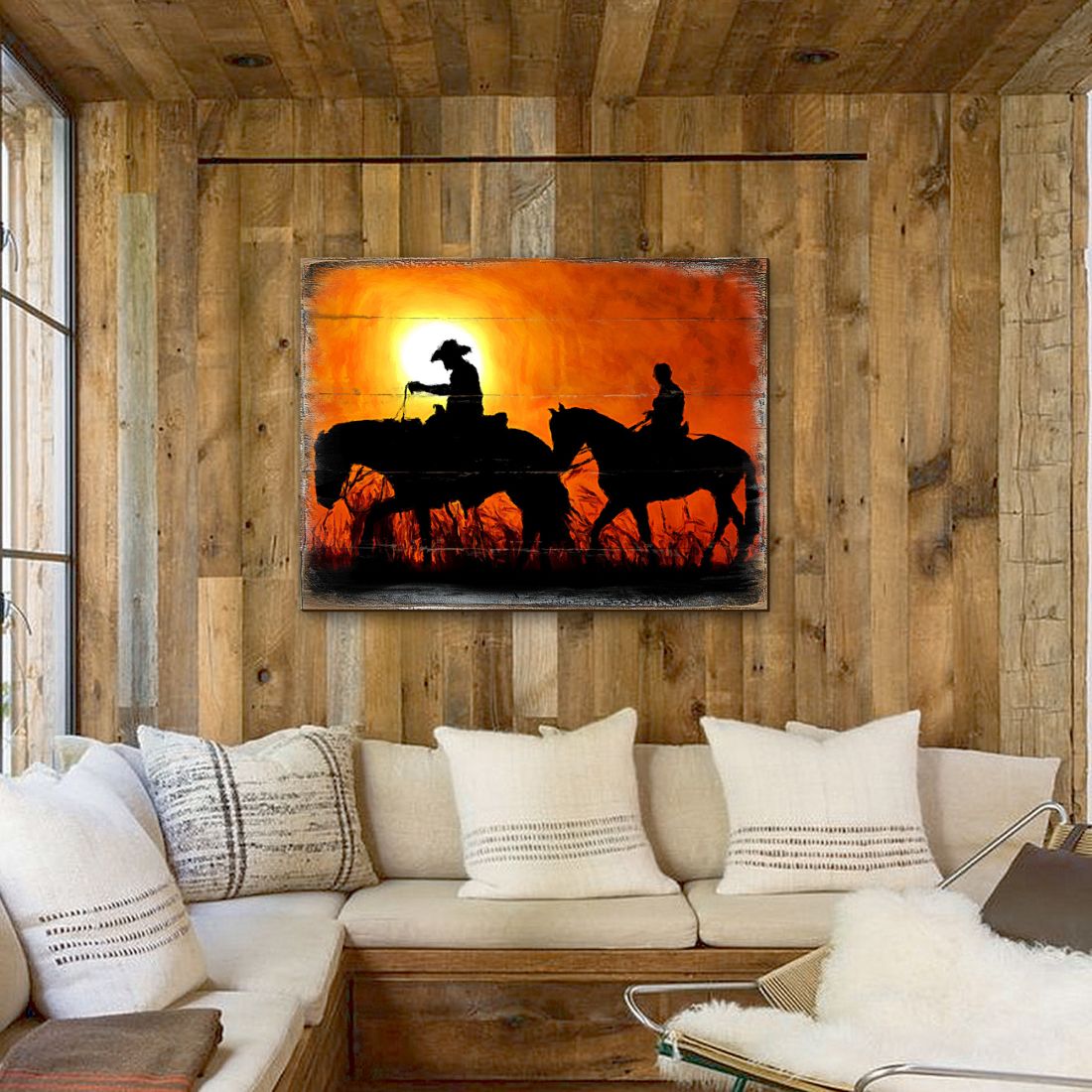 Arte de pared de madera de los Vaqueros Scheffler de Nature Wonders - Decoración de vida silvestre - 95230B