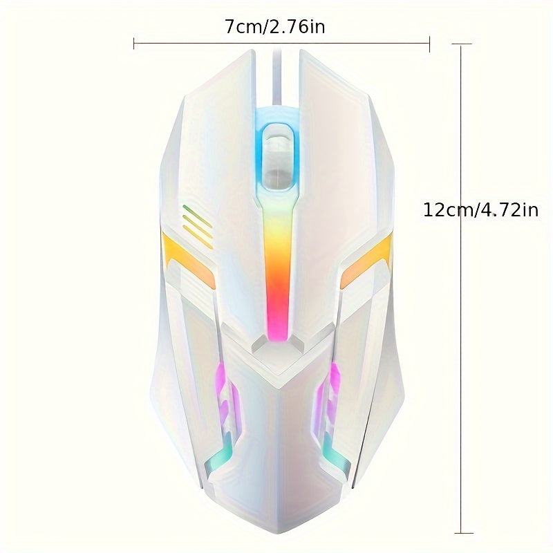 Ratón para juegos con cable de alta precisión de 1200 DPI y retroiluminación LED: ratón óptico USB para PC y portátil, ideal para juegos, Dota 2 y más.