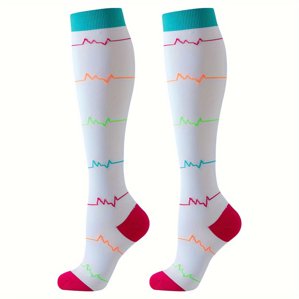 4 Pairs Of Men's Compression Knee High Sport Socks, Sweat-absorbing Comfy Breathable Socks For Men's Basketball Football Training, Running Outdoor Activities