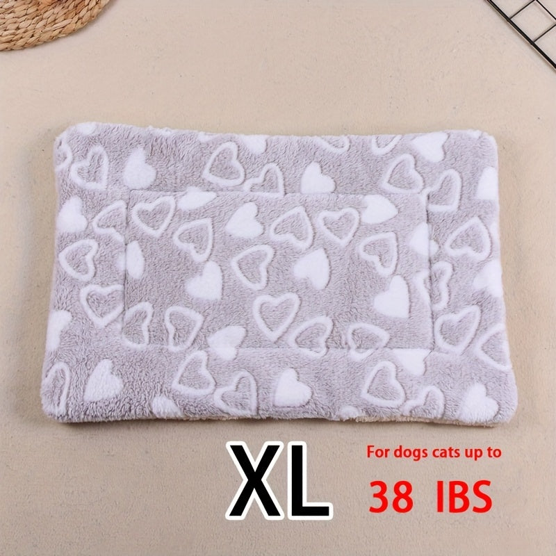 Manta rectangular para mascotas, resistente a la suciedad y para todas las estaciones - Cómoda cama con estampado de pata de perro y corazón (1 unidad)