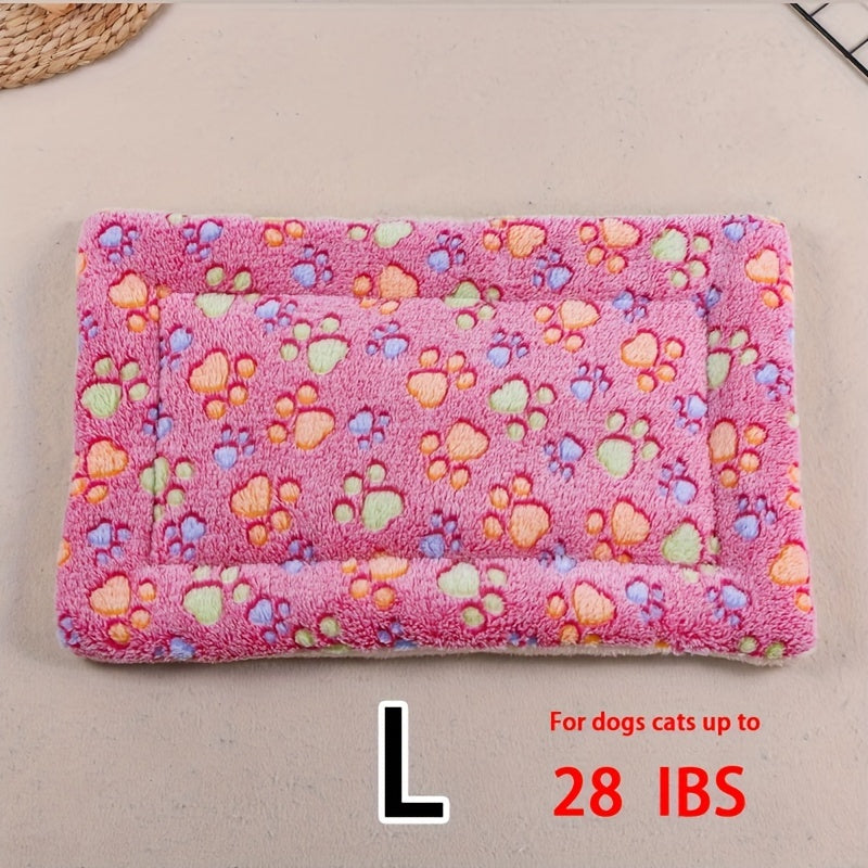Manta rectangular para mascotas, resistente a la suciedad y para todas las estaciones - Cómoda cama con estampado de pata de perro y corazón (1 unidad)