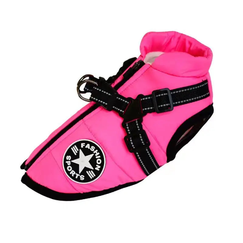 Waterproof Dog Clothes Winter Dog Coat With Harness Warm Pet Clothing Big Dog Jacket Chihuahua Labrador Coat Costume - Lootquake