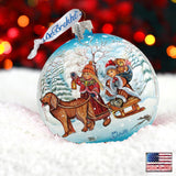 Winter Kids Ball Glass Ornament by G. DeBrekht - Christmas Decor - 73113