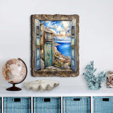 Coastal View Landscape Window Wall Art by G. DeBrekht Coastal Decor - 8492108W
