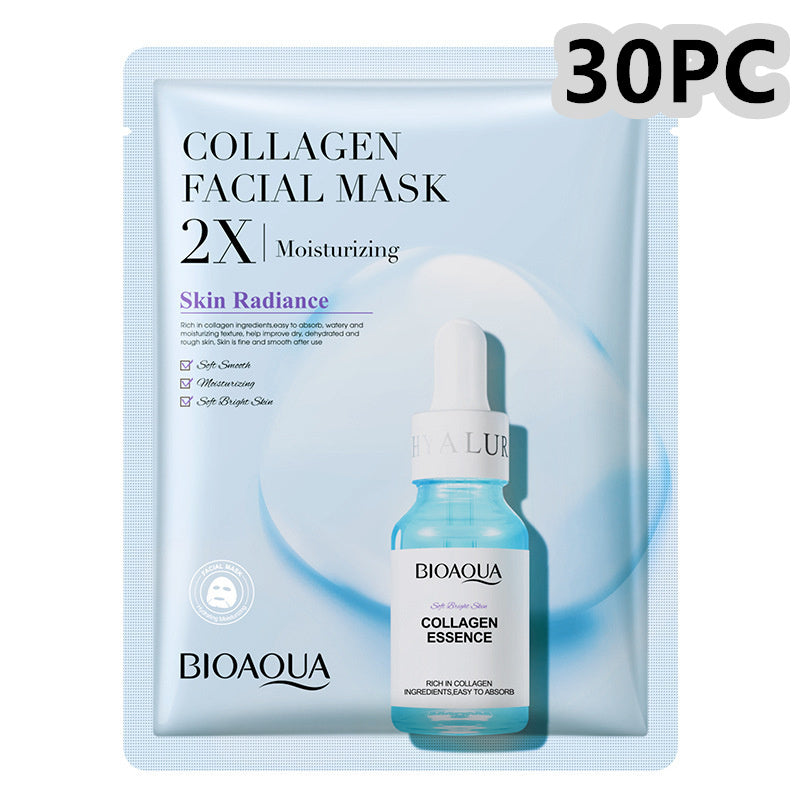 Collagen Face Mask Moisturizing Firming Face Sheet Mask Hyaluronic Acid Facial Masks Beauty Skin Care Gel Skin Care - Lootquake