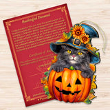 Black Cat Pumpkin Wooden Ornaments by G. Debrekht  Halloween Decor - 8652794