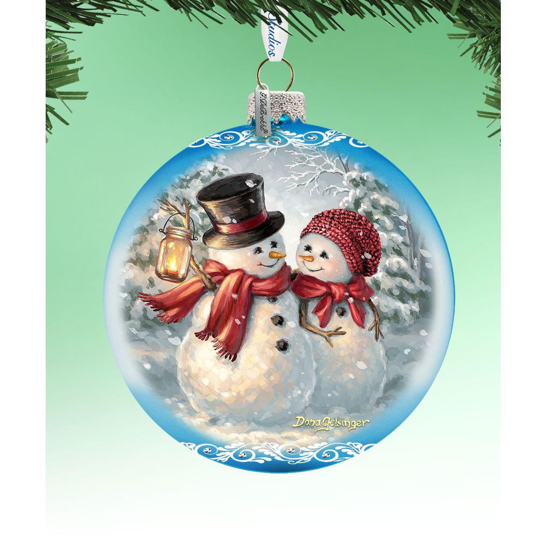Snow Much in Love Glass Ornament Limited Edition by D. Gelsinger - Christmas Santa Snowman Decor - 73889-1708
