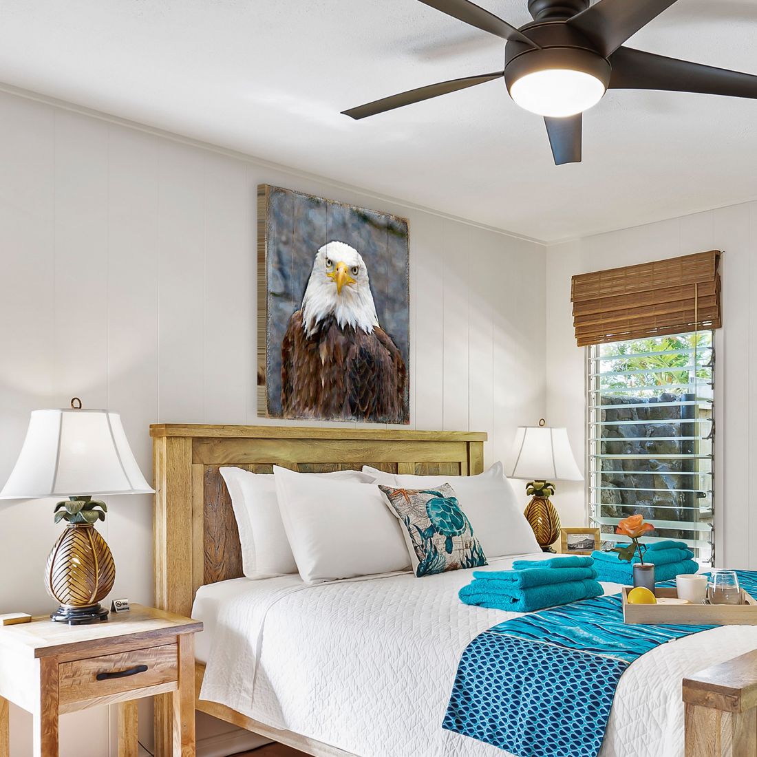 Eagle Portrait Art Wooden Wall Art by Nature Wonders - Nature Wildlife Decor  - 95296B