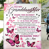 Manta de franela suave y acogedora, con estampado de mariposas: ¡un regalo navideño perfecto para la nieta de parte de la abuela!