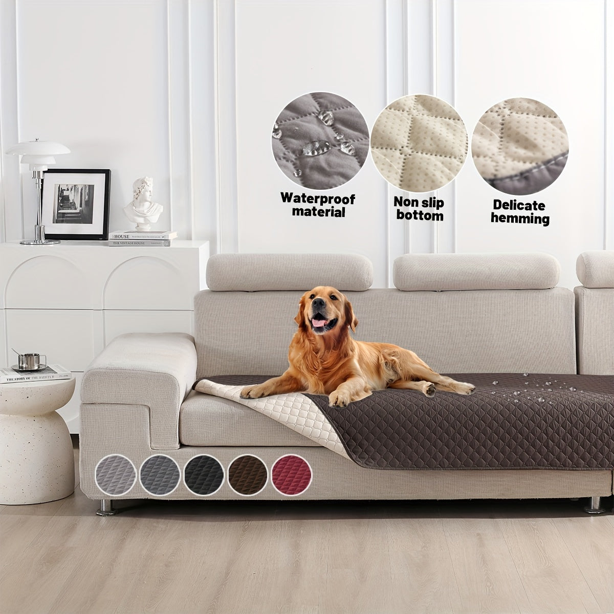 Waterproof & Non-Slip Dog Mattress Cover for Beds, Sofas, Cars | Super Soft Pet Blanket with Incontinence Protection | Machine Washable Furniture Protector Pad, Puppy Bedspread, Durable Dog Carpet