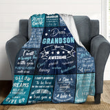 Manta estampada con una carta para mi nieto, estilo contemporáneo, suave y acogedora, ideal para sofá cama de viaje, decoración para oficina y hogar, ideal como regalo de cumpleaños, disponible para todas las estaciones.