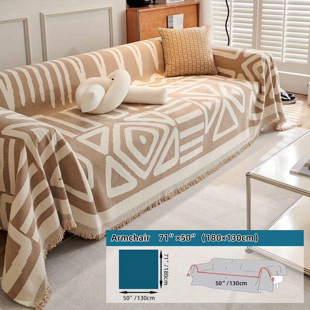 Funda de sofá estilo bohemio, antiarañazos para mascotas, antideslizante, para dormitorio, sala de estar, decoración del hogar, manta de sofá