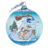 Adorno de cristal "Sueño de cuento de hadas invernal", edición limitada, de G. DeBrekht - Decoración de muñeco de nieve de Papá Noel - 73831-1