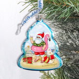 Santa with Flamingo Toy Mercury Glass Ornaments by Susan Winget - Christmas Decor - 776040-SW
