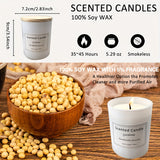 6 bouteilles, bougie parfumée, 150 g (5,29 oz), bougie sans fumée, 45 heures de combustion, vanille, jasmin, lavande, maison, coffret cadeau en verre blanc, mariage, anniversaire, Halloween, Thanksgiving, Noël, maman, amie, épouse, sœur, femmes H
