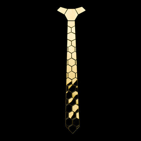 Stitching Geometric Plaid Gold Tie Men's Suit Clothing - Lootquake