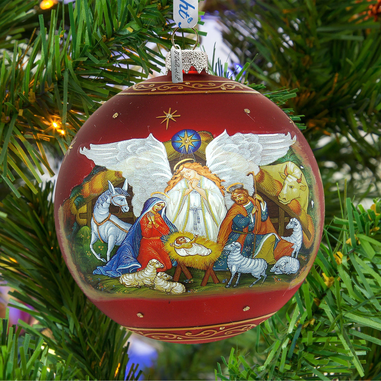 Adorno navideño de cristal de edición limitada con forma de bola de la Natividad, luz de protección de gran tamaño - 73860 de G. DeBrekht