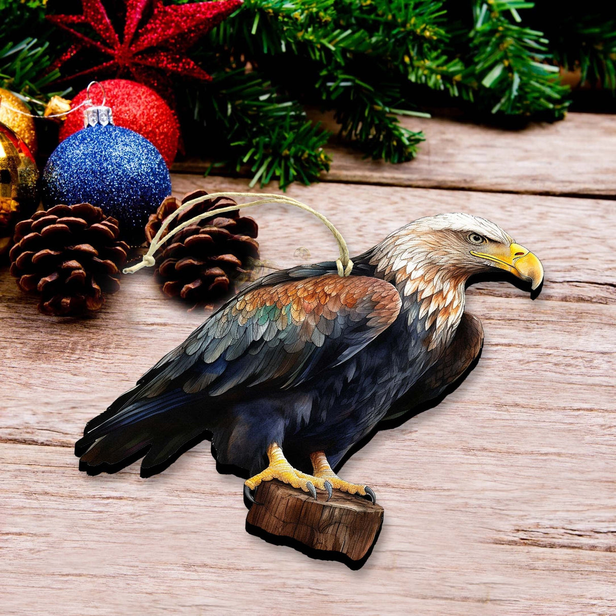 Bald Eagle Charm Wooden Ornaments by G.Debrekht - Wildlife Holiday Decor - 8710101-4