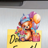 Juego de 6 imanes decorativos de madera con la frase "Feliz Cumpleaños" de G. Debrekht - Family Love Decor - 8090035G-S6