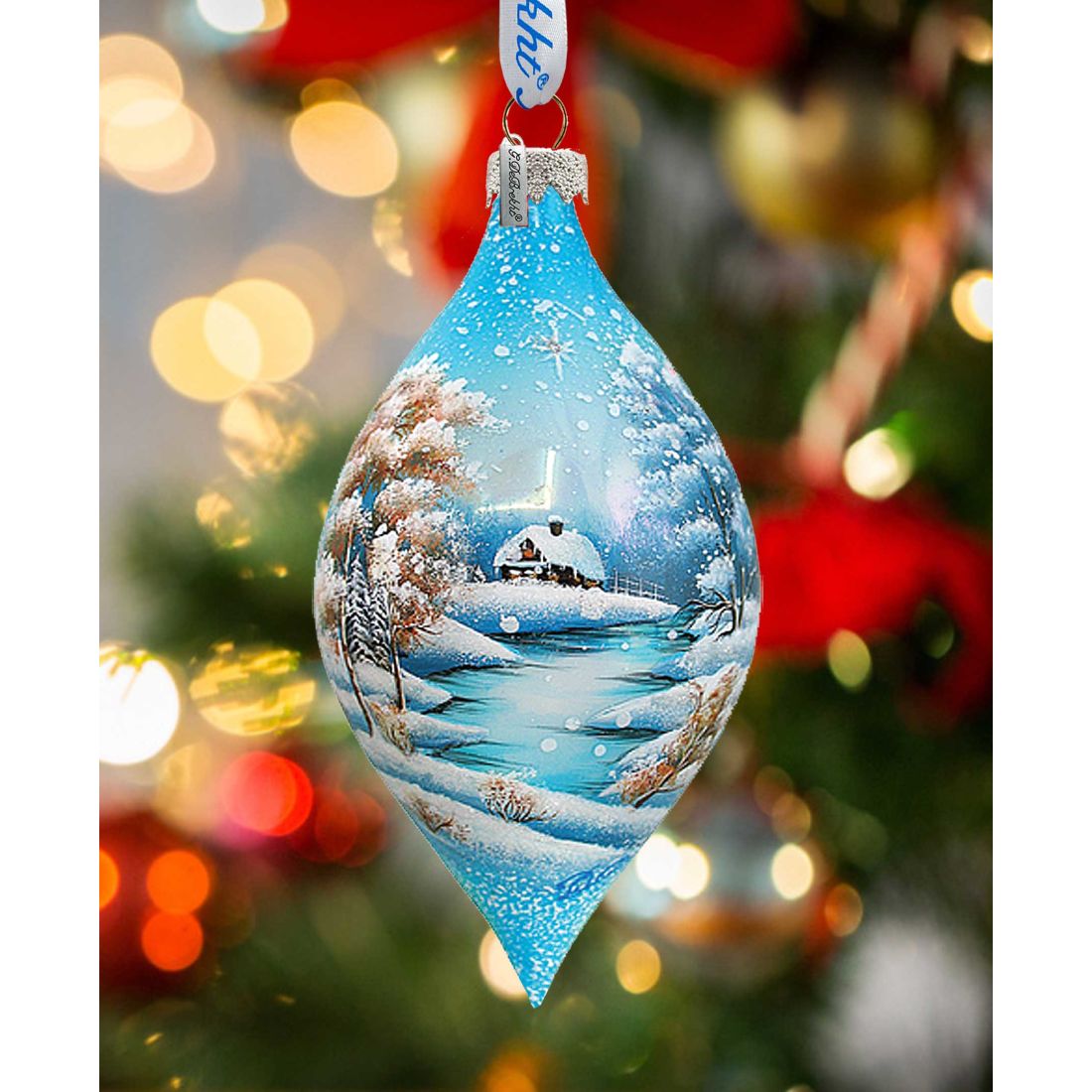 Winter Village Glass Ornament Set of 3 by G. DeBrekht - Christmas Decor - 74110-B3