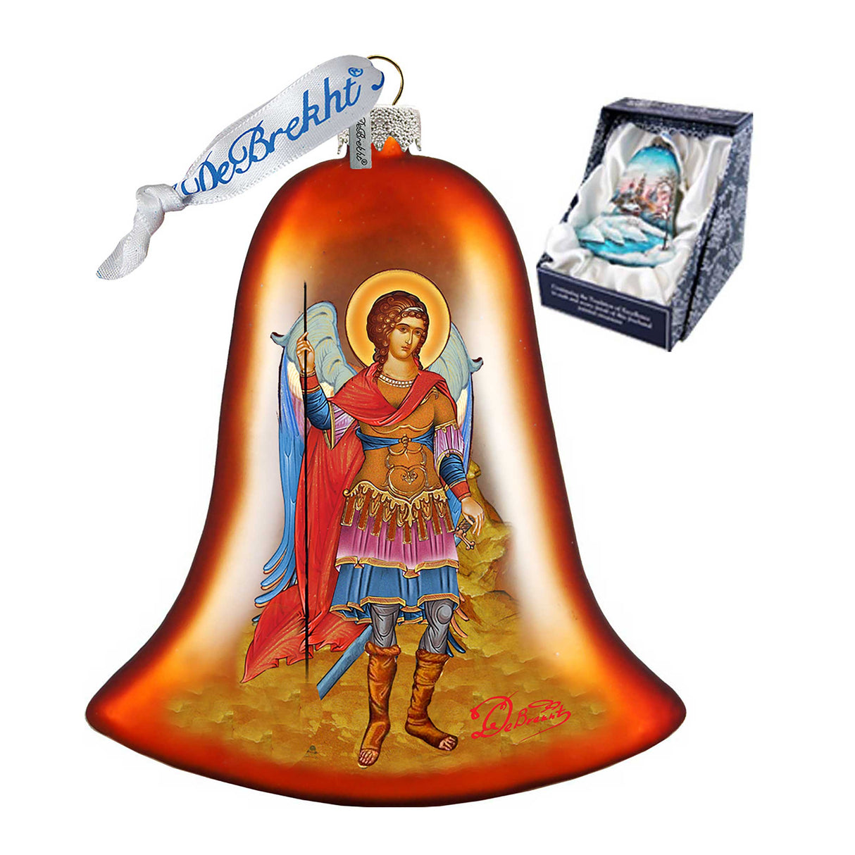 Saint Michael Bell Glass Ornament by G. DeBrekht - Christmas Decor - 752-037