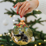 Black Bear Cubs in Alaskan Woods Wooden Ornaments by G.Debrekht - Wildlife Holiday Decor - 870038