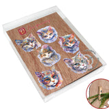 Cats Masks Decorative Wooden Clip-on Ornaments Set of 6 by G. Debrekht - Christmas Decor - 8090033C-S6