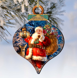 Woodland Santa Wooden Ornaments by Gelsinger - Christmas Santa Snowman Decor - 8031051-1105