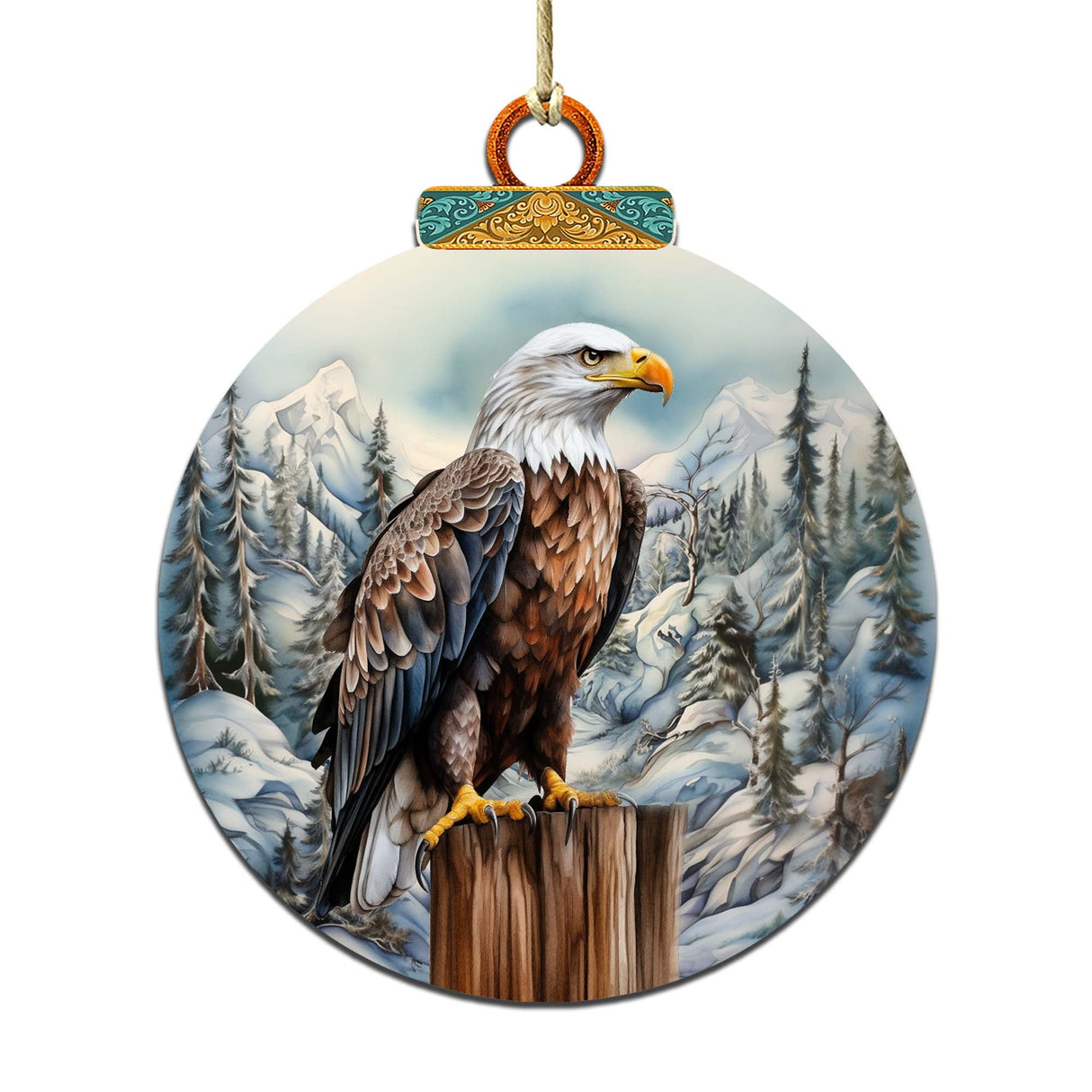 Bald Eagle in Alaska Wooden Ornaments by G.Debrekht - Wildlife Holiday Decor - 870061